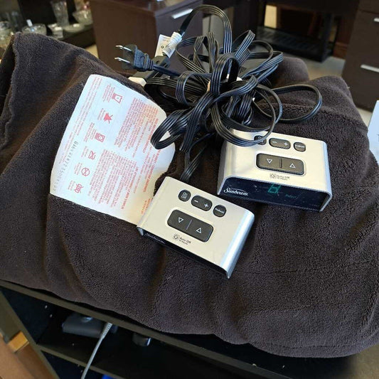 Brown Fleece Electric Blanket Each Side Heat Control