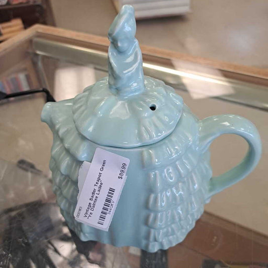 Vintage Sadler Teapot Green ''Ye Daintee Ladee''