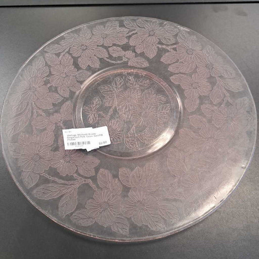 Vintage Macbeth Evans Dogwood Pink Glass Serving Platter