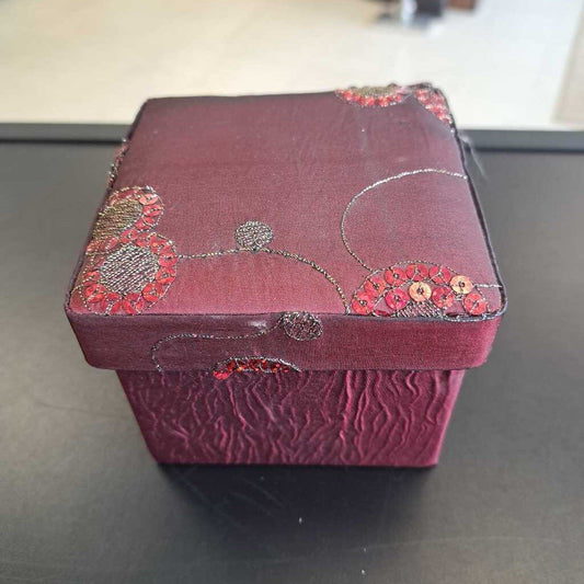 Maroon Cloth Covered Box