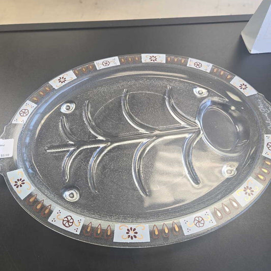 Mid-Century Modern Inland Glass Meat Platter