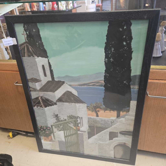 Coastal Landscape With Wooden Frame