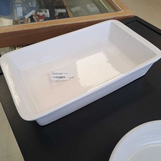 White Rectangle Ceramic Casserole Dish