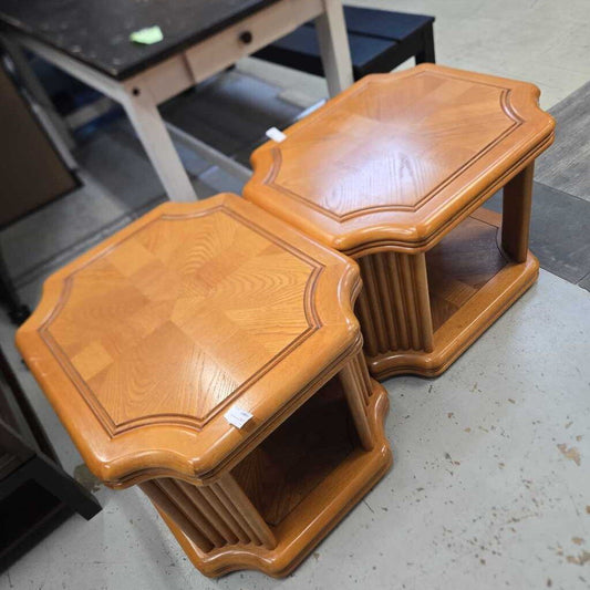Vintage Style Wooden Oak End Table