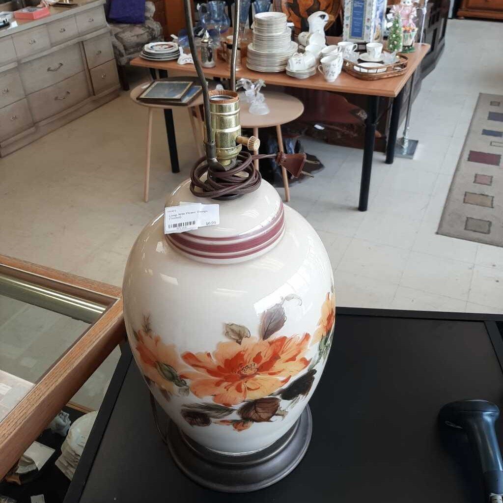 Lamp With Flower Design (Tested)