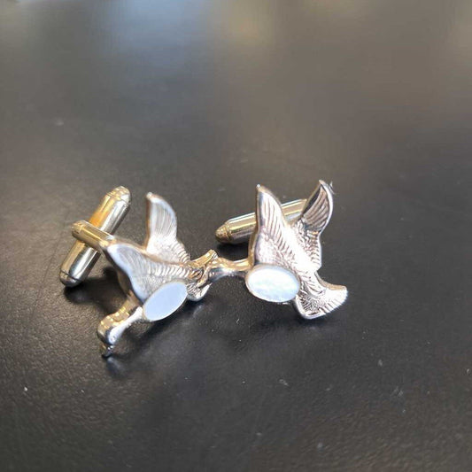 Gold Plated Mother Of Pearl Duck Cuff Links