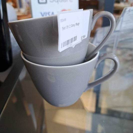 Set Of 2 Grey Mugs