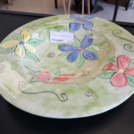Green Flower Design Bowl