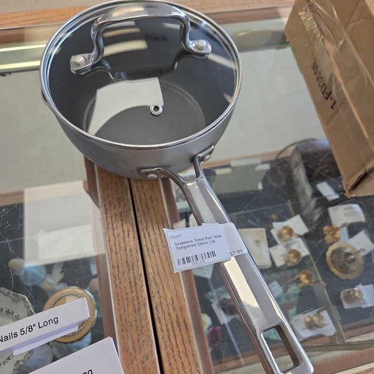 Stainless Steel Pot With Tempered Glass Lid