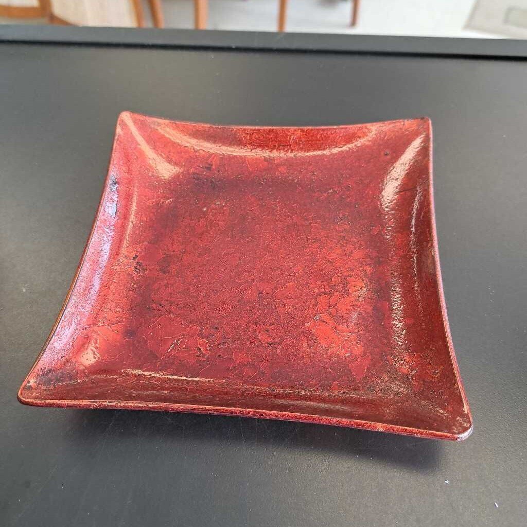 Red Glass Candle Holder
