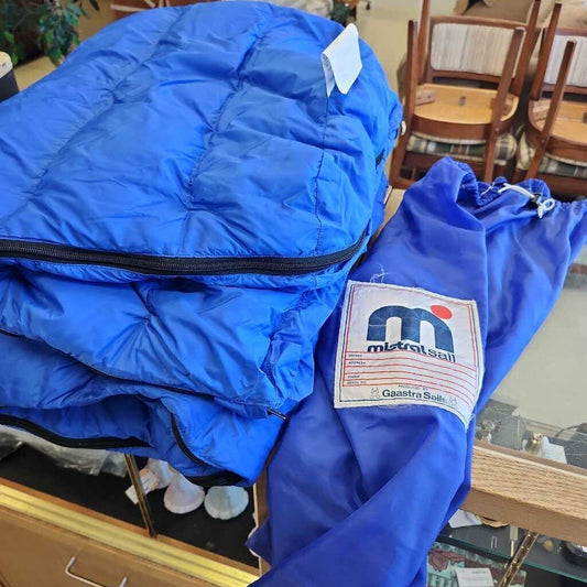 Thin Blue Sleeping Bag With Carry Pouch