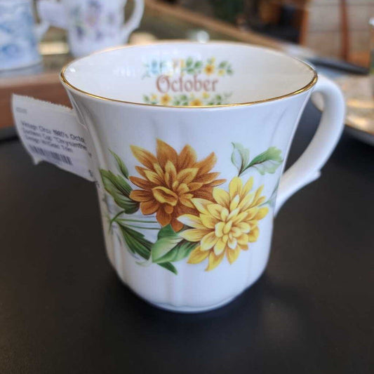 Vintage Circa 1980's October Duchess Cup ''Chrysanthemum'' Design W/Gold Trim