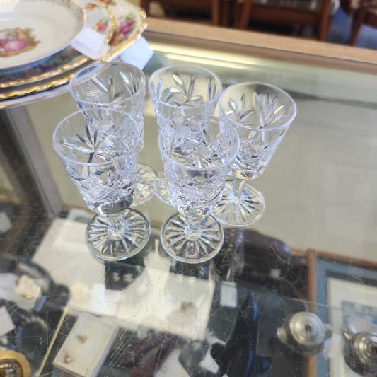 5 Pinwheel Crystal Glasses