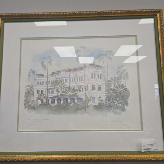 Watercolour Painting Of The Raffles Hotel Singapore