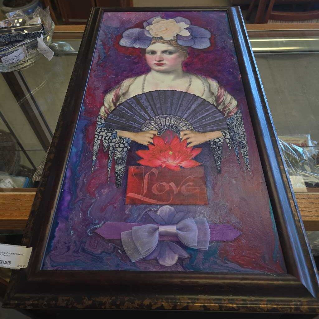 Decorative Framed Mixed Media Artwork
