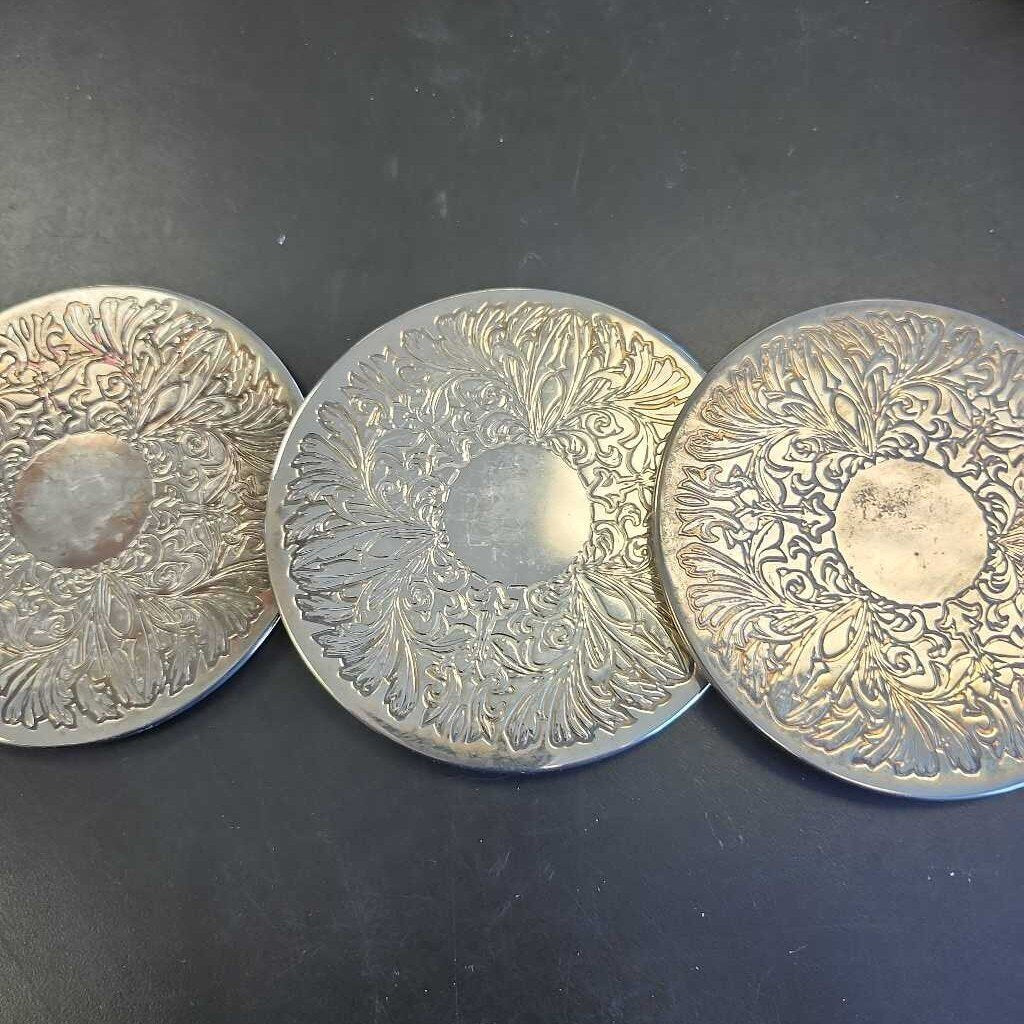 3 Silver Coasters