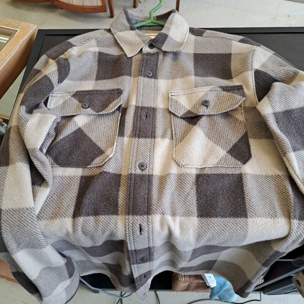 Wrangler Authentics Fleece Tan & Brown Plaid Shirt