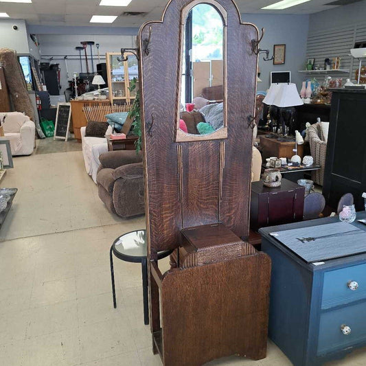Antique Oak Coat Rack/Umbrella Stand