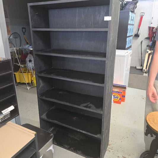 6 Shelf Black Wooden Book Shelf