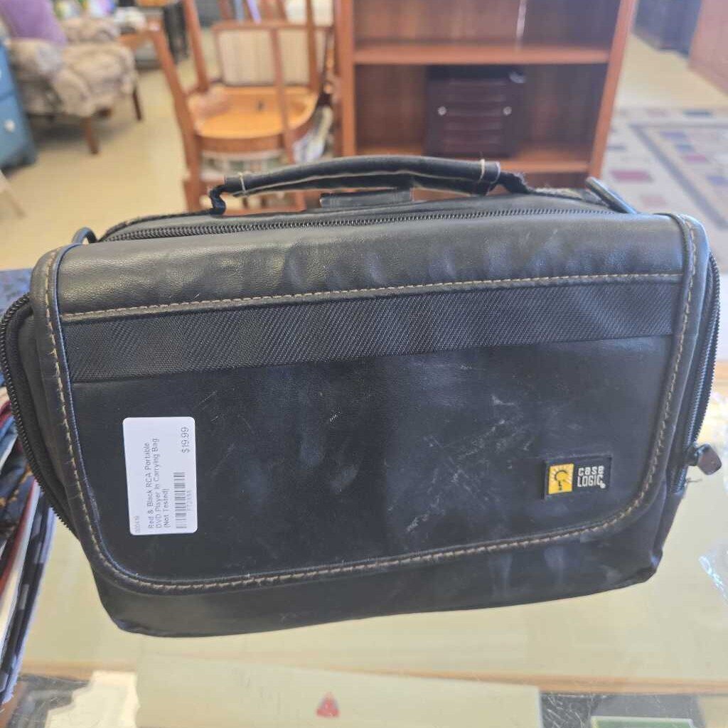 Red & Black RCA Portable DVD Player In Carrying Bag (Not Tested)