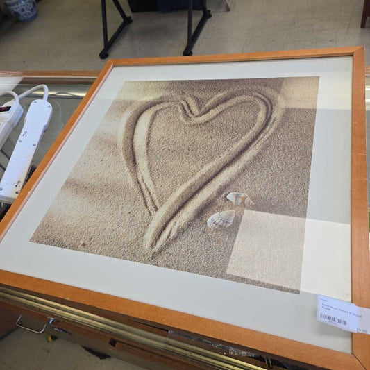 Sand Heart Picture In Wood Frame