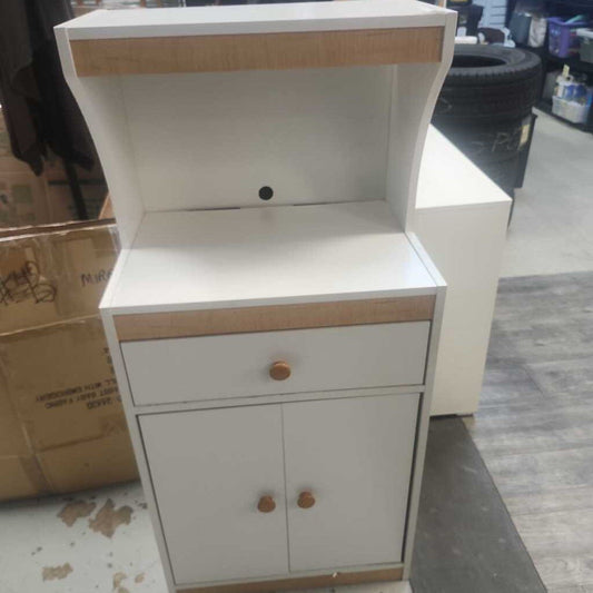White Microwave Cabinet Stand