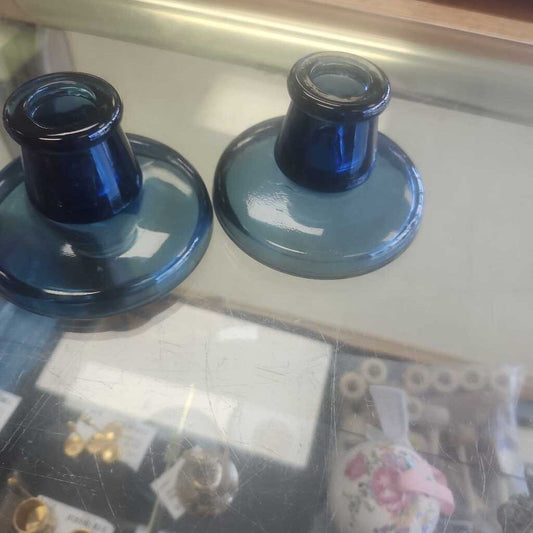 2 Cobalt Blue Candle Holders