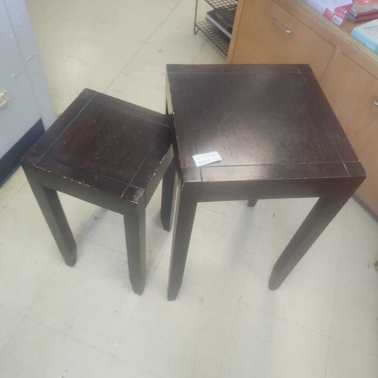 Set Of Two Brown Side Table