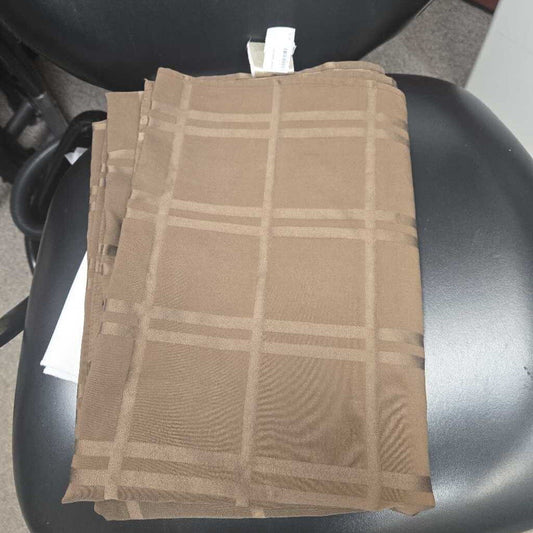 brown tablecloth