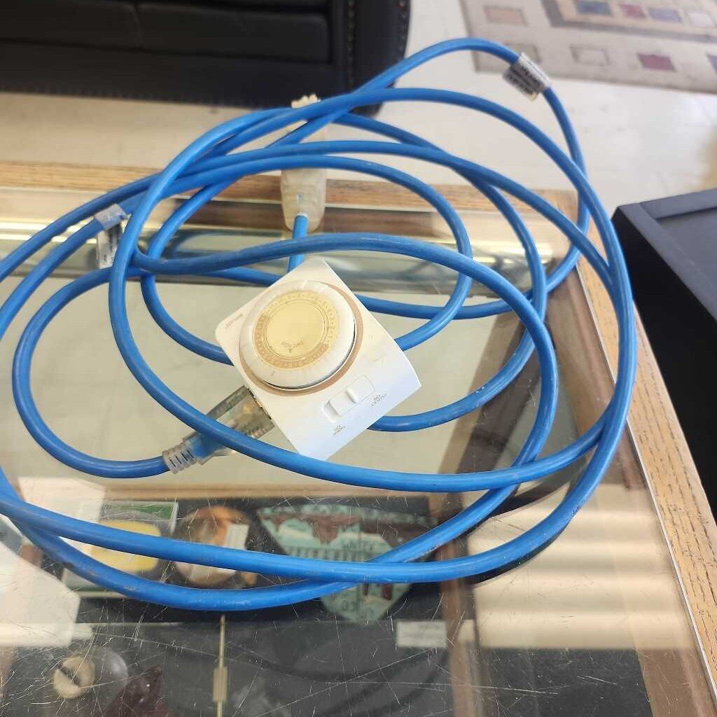 Blue Extension Cord With Timer