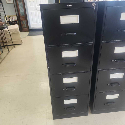4 Drawer Pro Source Black Filing Cabinet With Key