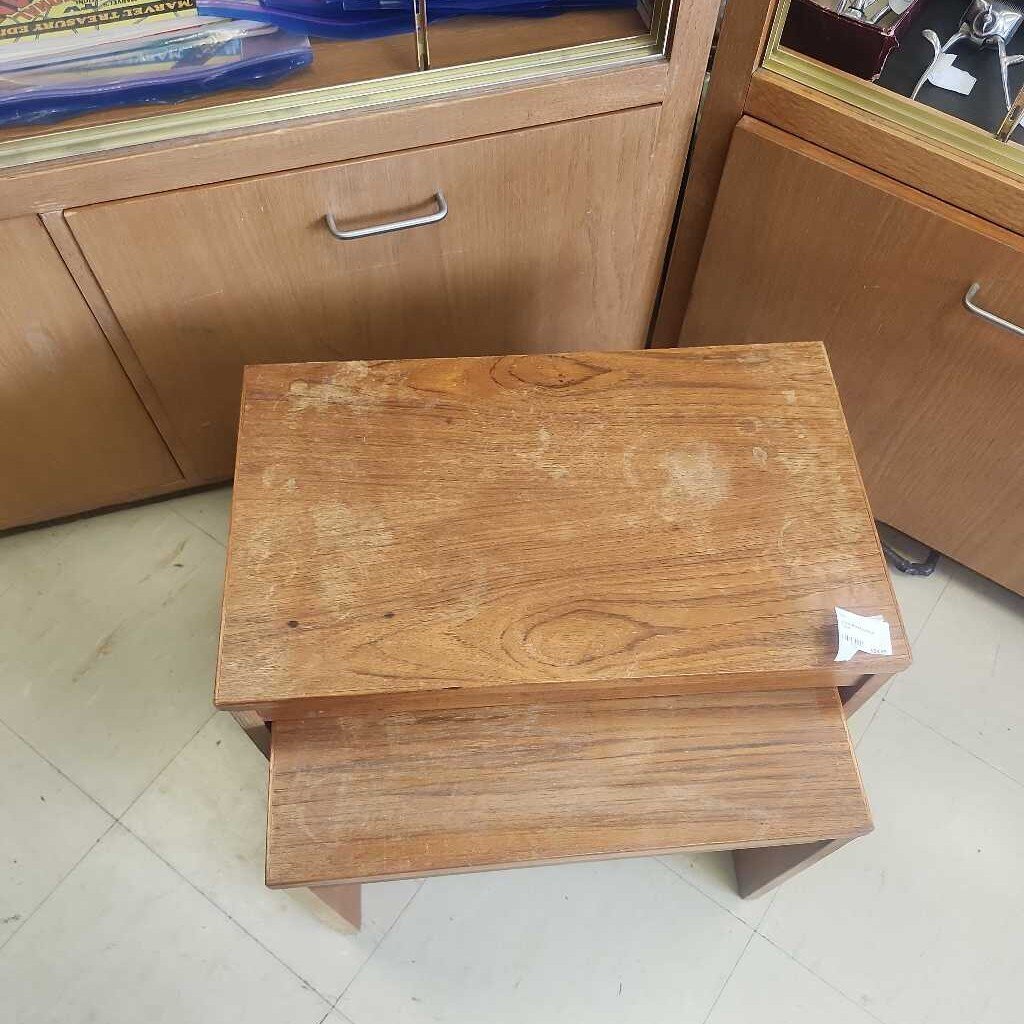 2 Solid Wood Side Bench Tables