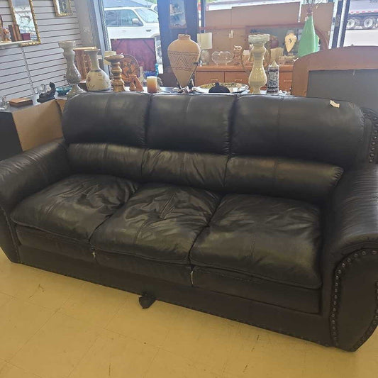 Modesto Full-Grain Premium Leather Couch (Needs Some TLC)