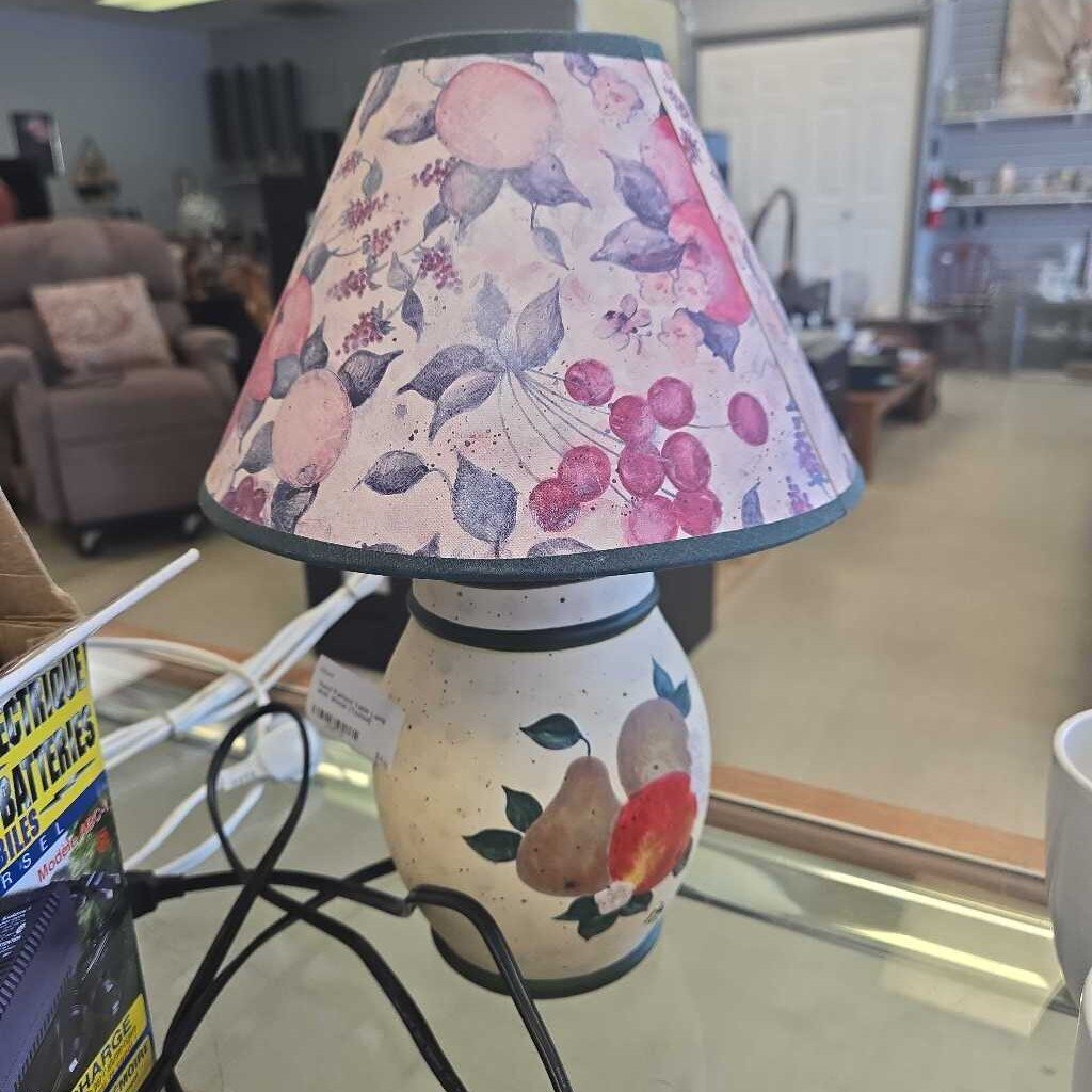 Hand Painted Table Lamp With Shade (Tested)