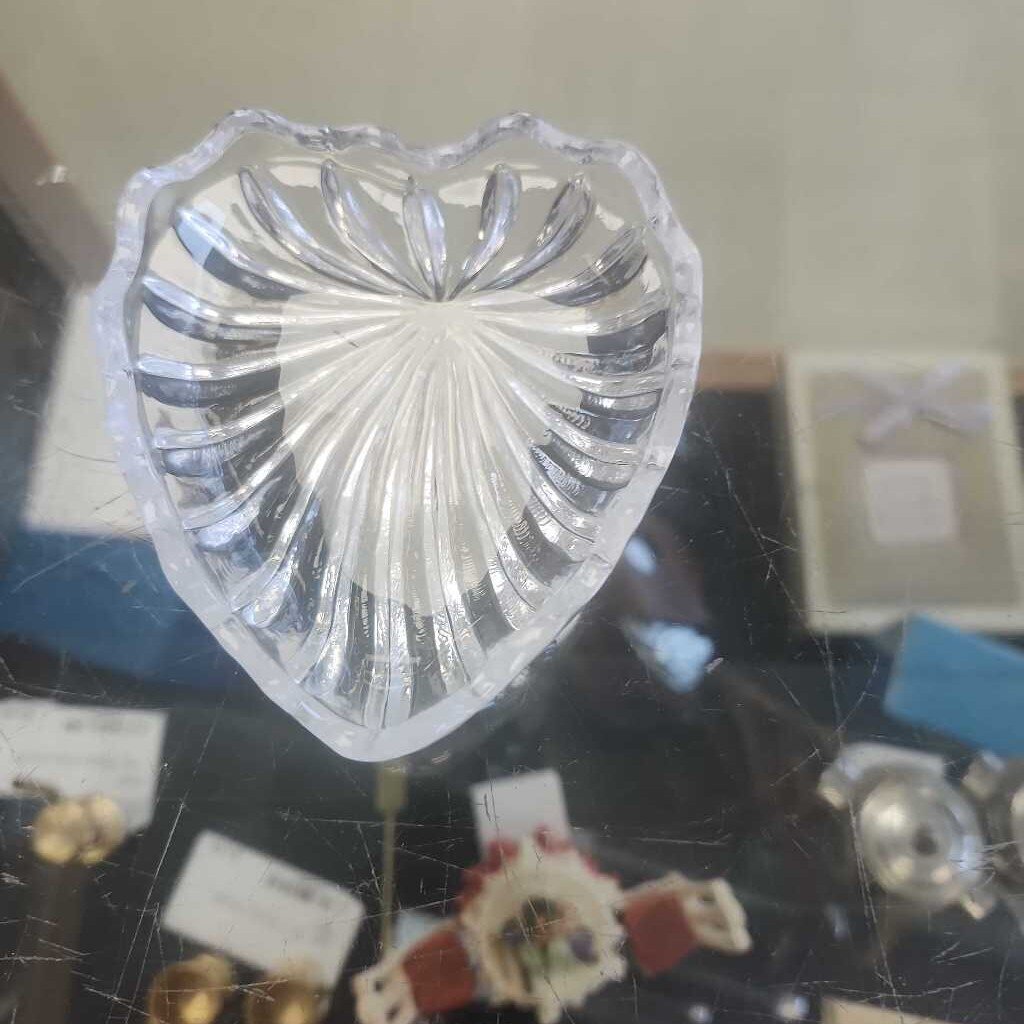 Heart Shaped Glass Trinket Dish