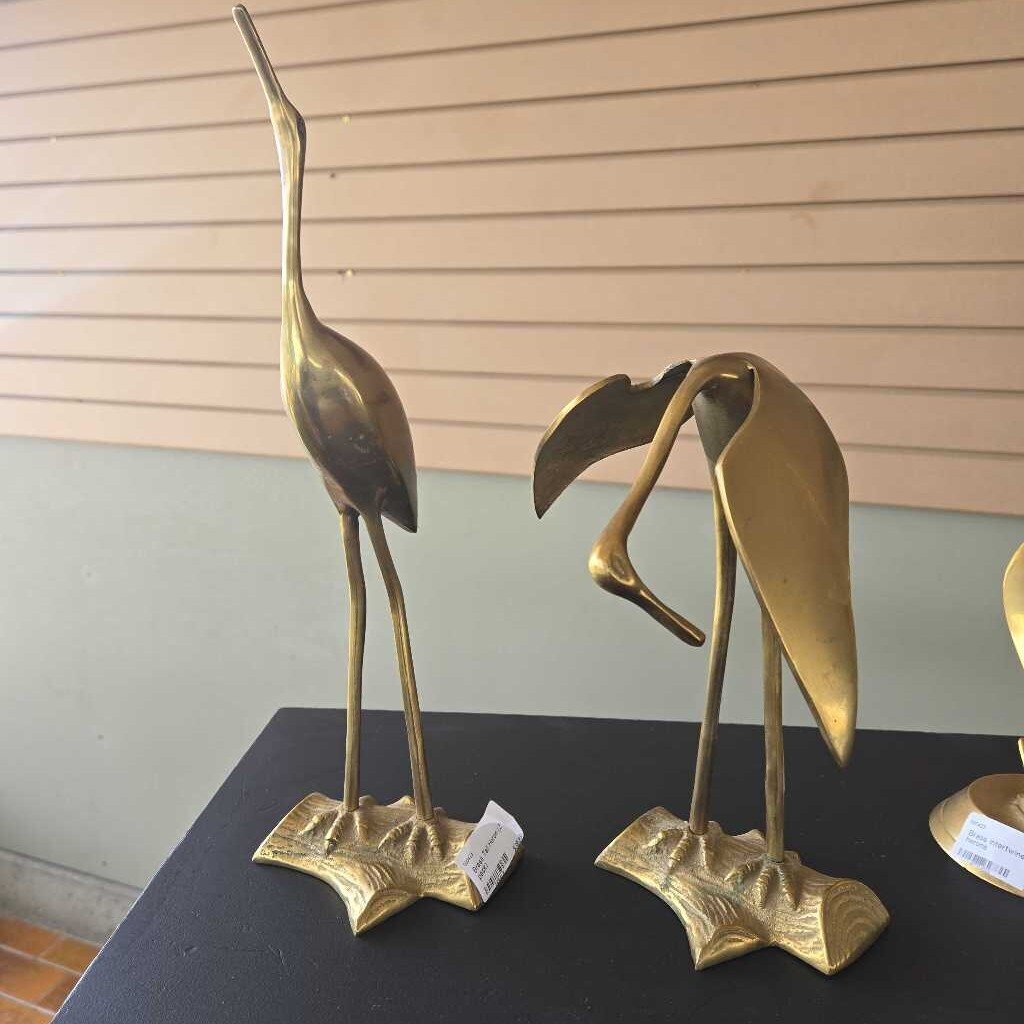 Brass Tall Heron (2 pack)