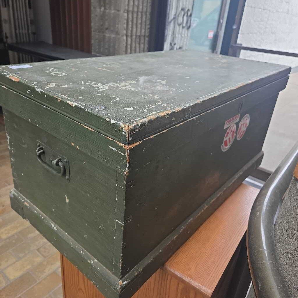 Wooden Green Storage Box