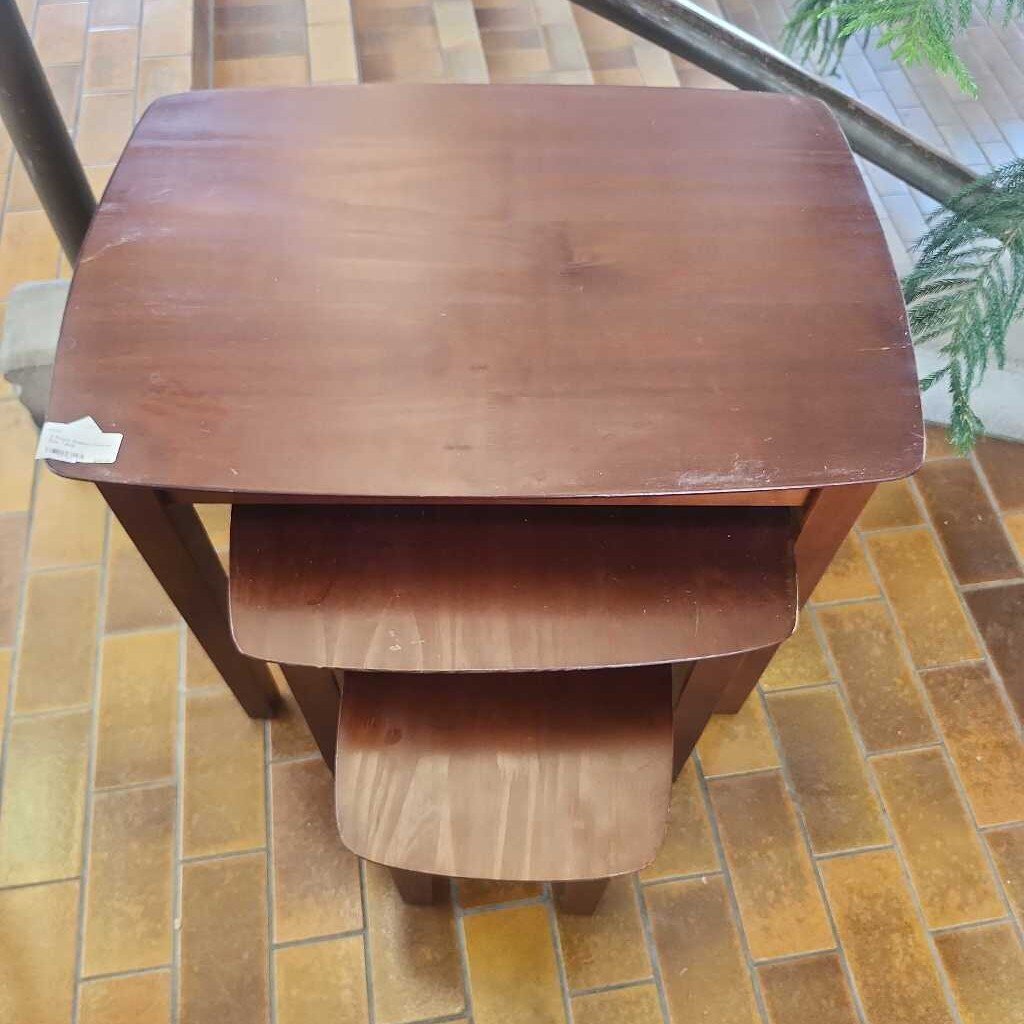 3 Piece Walnut Colored End Table