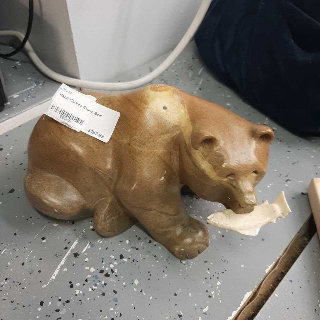 Hand Carved Stone Bear