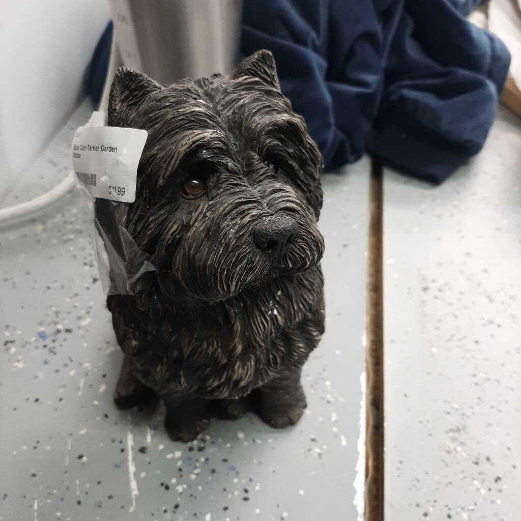 Black Cairn Terrier Garden Statue