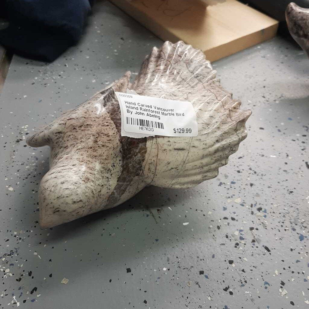 Hand Carved Vancouver Island Rainforest Marble Bird By John Abeling