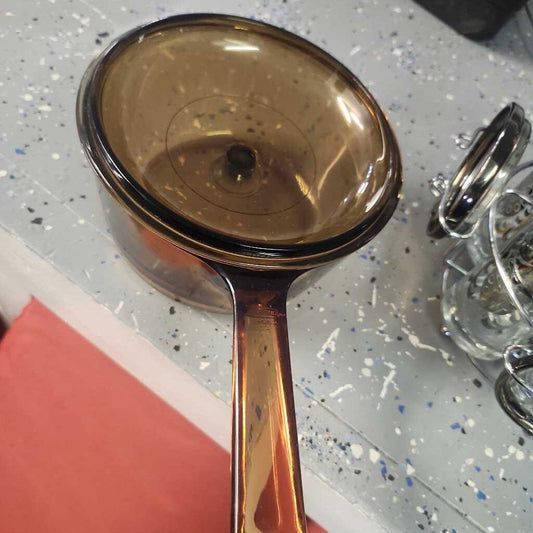 Brown Glass Pot With Lid