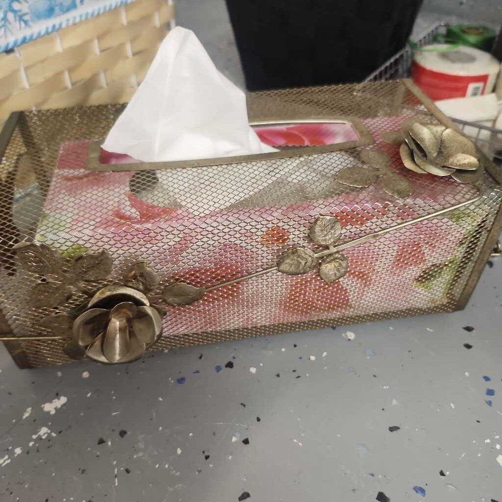 Vintage Gold Mesh Tissue Box
