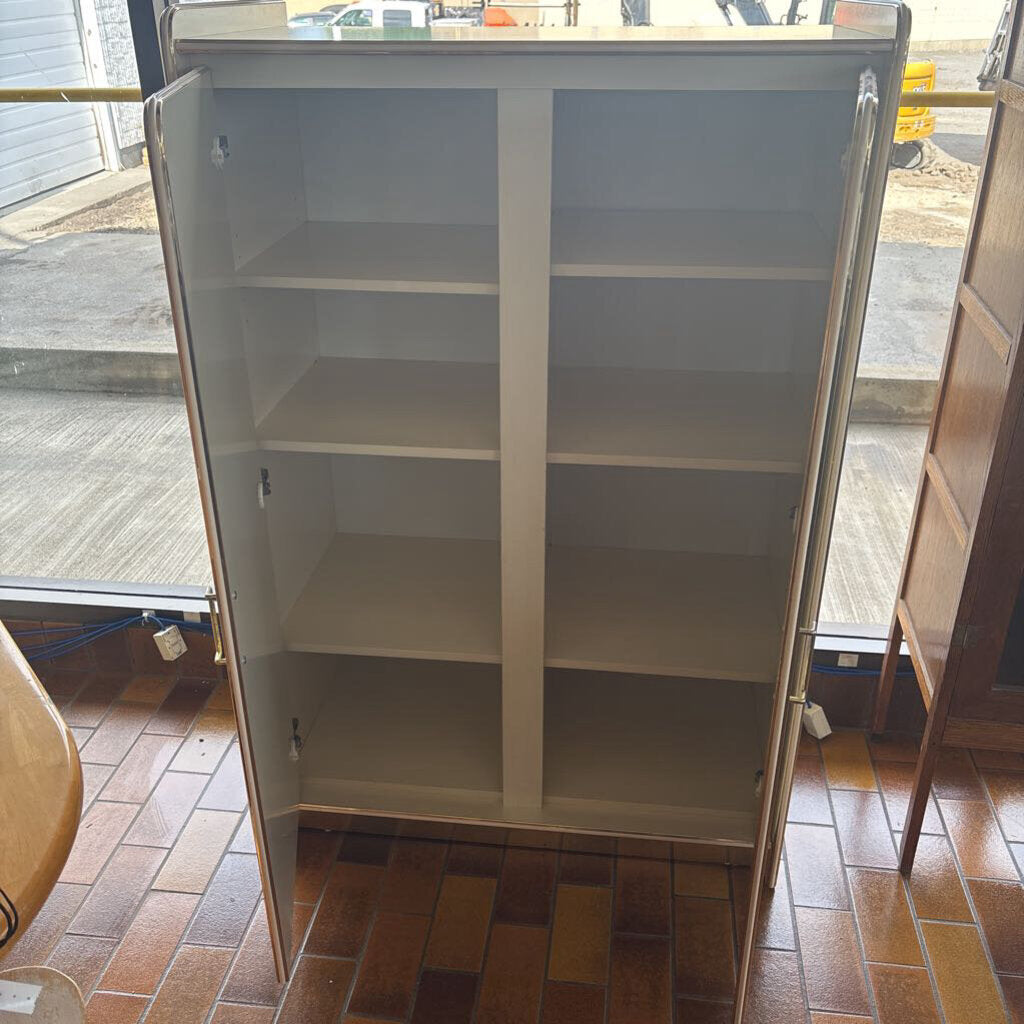 Cream Cabinet with Gold Accents