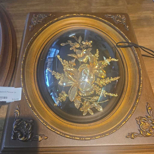 Gold Dipped Flower In Frame