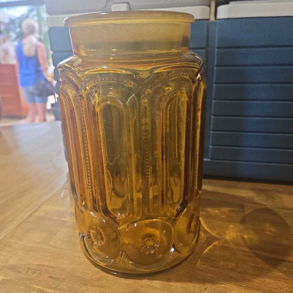 Amber Glass Canister Without Lid