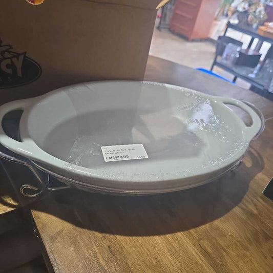Casserole Dish With Metal Stand