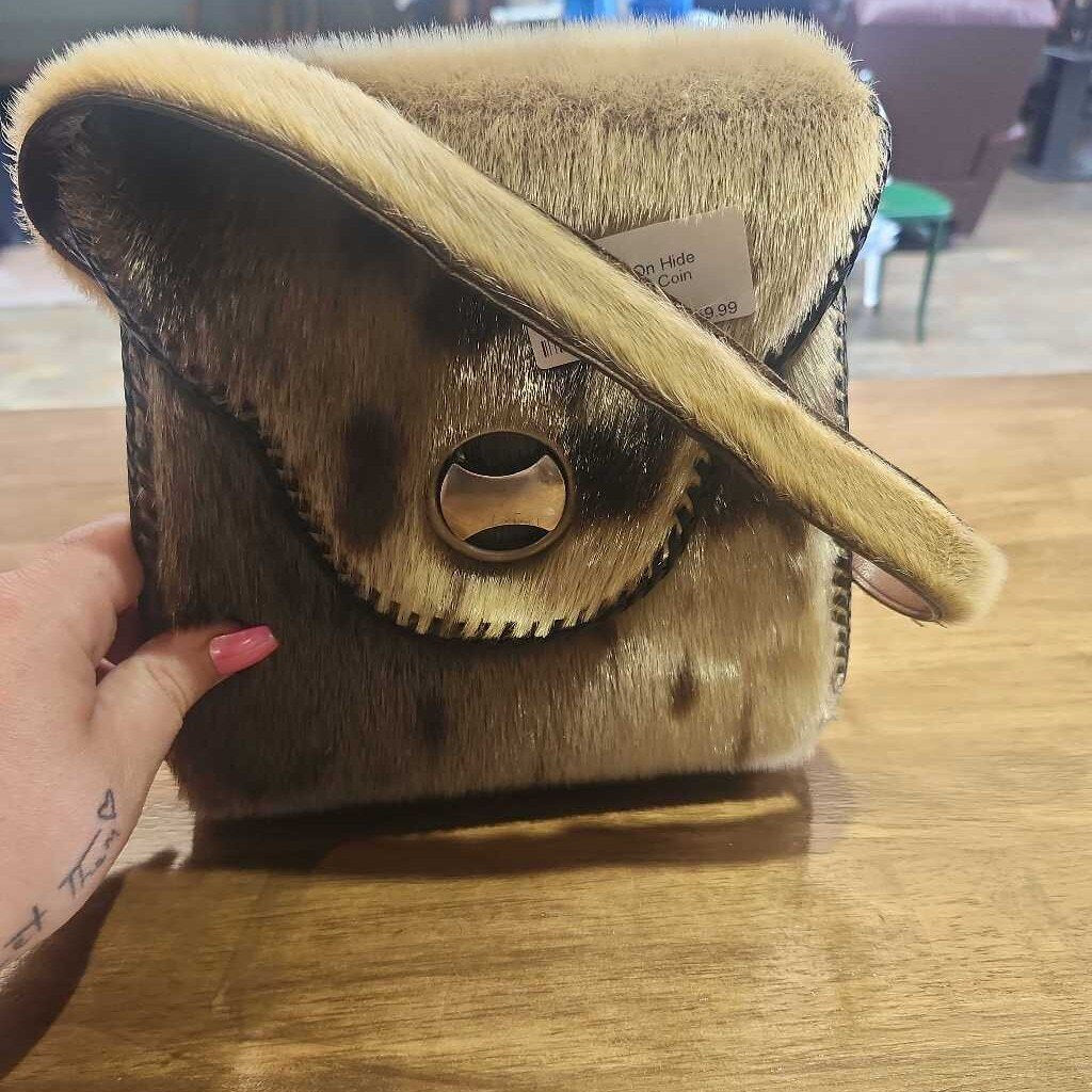 Vintage Hair On Hide Hand Bag With Coin Purse