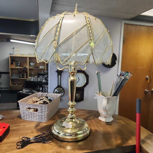 1980 Brass Glass Lamp