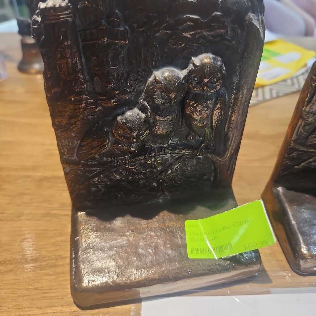 Owl And Gothic Castle Bookends